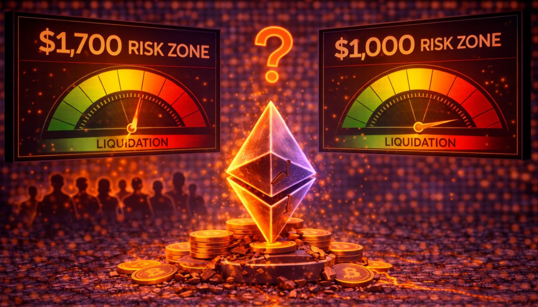 Ethereum en zona de riesgo: grandes inversores enfrentan liquidaciones entre $1.700 y $1.000