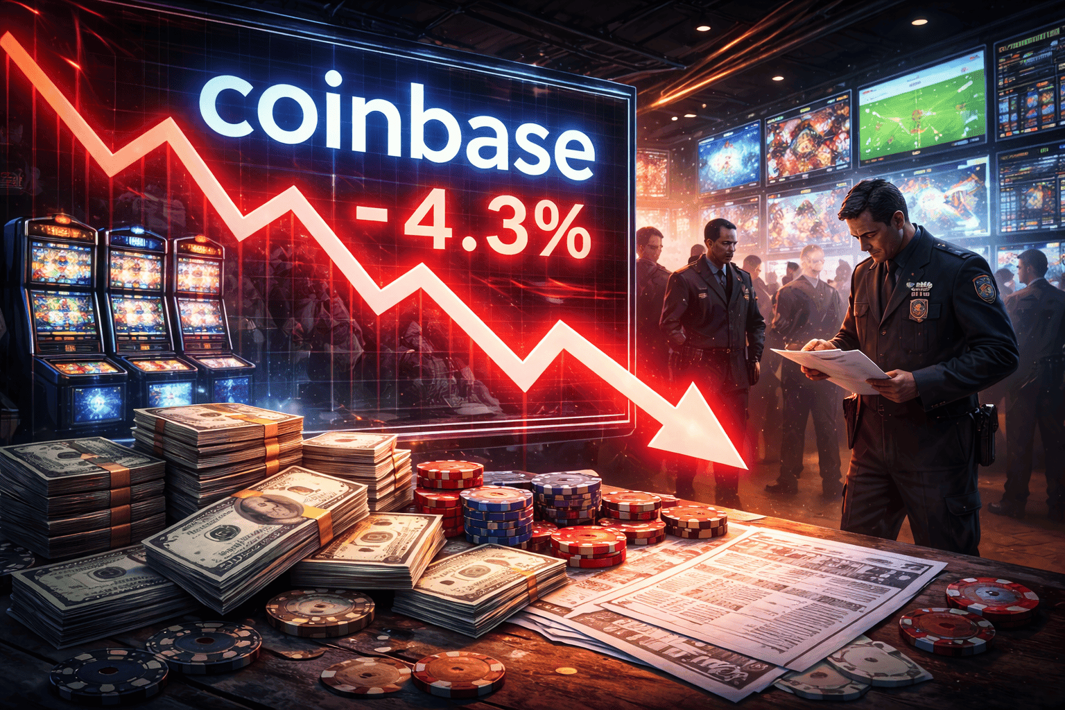 Caída de acciones de Coinbase tras veto de Nevada a apuestas