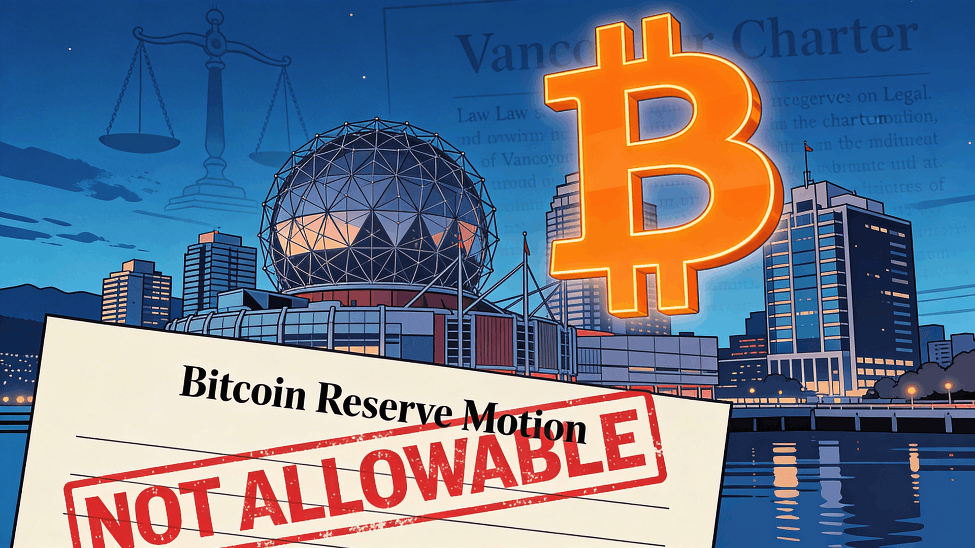 Vancouver frena plan de reservas en Bitcoin por obstáculos legales