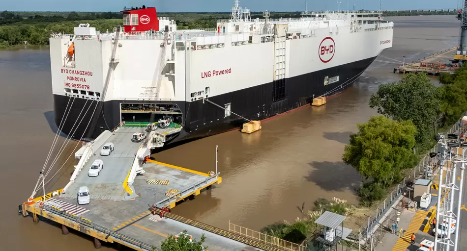 Primer barco de BYD en Argentina: qué trajo y por qué importa